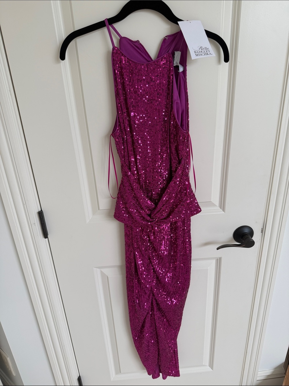 Badgley Mischka Fuchsia Sequin Dress